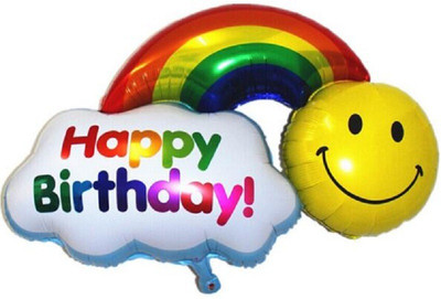 

PartyballoonsHK Printed Smile Face Rainbow HAPPY BIRTHDAY Kids Toys Decoration party Balloon(Multicolor, Pack of 1)