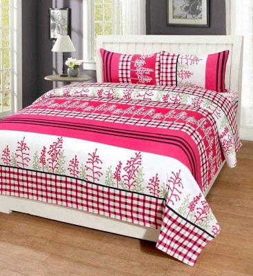 Mayur7Star 140 TC Microfiber Double Floral Flat Bedsheet(Pack of 1, Multicolor)