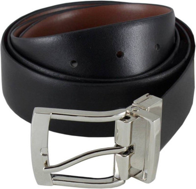 

ZURICH Men Formal Black Genuine Leather Reversible Belt, Black/brown