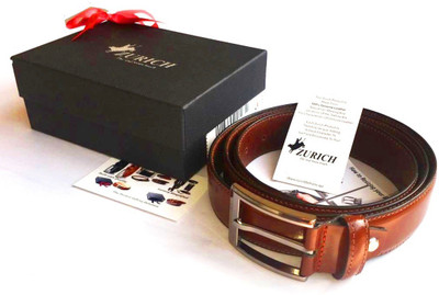 

ZURICH Men Formal Brown Genuine Leather Reversible Belt