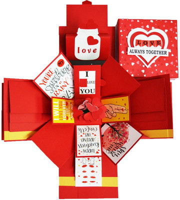 

DecuT Explosion Box 3 Layered Handmade Explosion Box Romantic Gift Unique Scrapbook DIY Sweet Memories Photo Album DIY Accessories Kit(Multicolor)