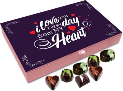 Chocholik Gift Box - I Love You Everyday From My Heart Chocolate Box - 12pc Truffles(144 g)