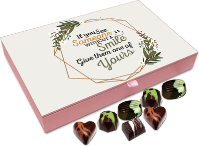 

Chocholik Gift Box - If You See Someone Without A Smile Give Them One Of Yours Chocolate Box - 12pc Truffles(144 g)