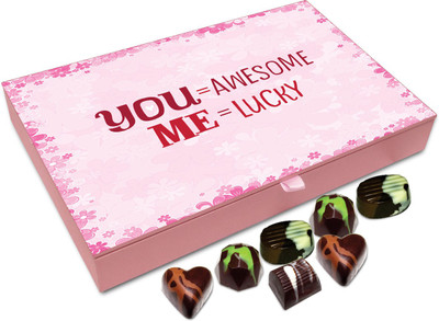 

Chocholik Gift Box - You Awesome, Me Lucky Chocolate Box - 12pc Truffles(144 g)
