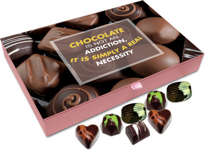 

Chocholik Gift Box - Chocolate Is Not Addiction Its A Necessity Chocolate Box - 12pc Truffles(144 g)