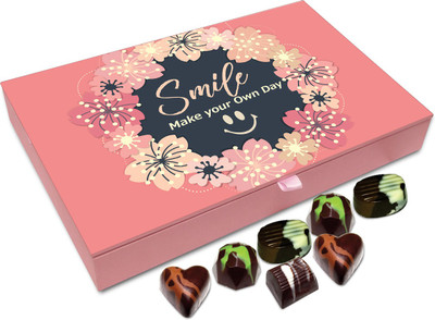 

Chocholik Gift Box - Smile Make Your Own Day Chocolate Box - 12pc Truffles(144 g)