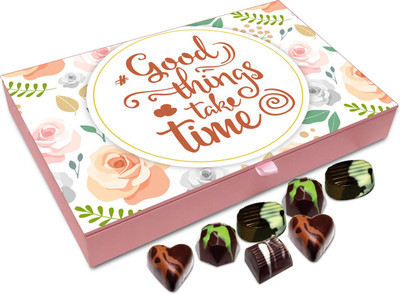 

Chocholik Gift Box - Good Things Take Time Chocolate Box - 12pc Truffles(144 g)