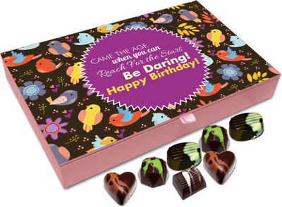 

Chocholik Gift Box - Happy Birthday And Be Daring While You Reach For The Stars Chocolate Box - 12pc Truffles(144 g)