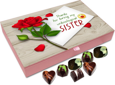 

Chocholik Gift Box - Thanks For Being Me Unbiological Sister Chocolate Box - 12pc Truffles(144 g)