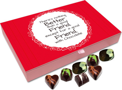 Chocholik Gift Box - There Is Nothing Better Than A Good Friend With A Chocolate Chocolate Box - 12pc Truffles(144 g)