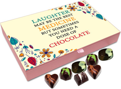 

Chocholik Gift Box - Laughter Maybe The Best Medicine But Sometimes You Need Chocolate Chocolate Box - 12pc Truffles(144 g)