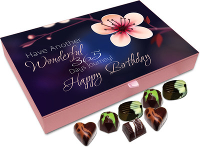 

Chocholik Gift Box - Have Another Beautiful 365 Days Journey Happy Birthday Chocolate Box - 12pc Truffles(144 g)
