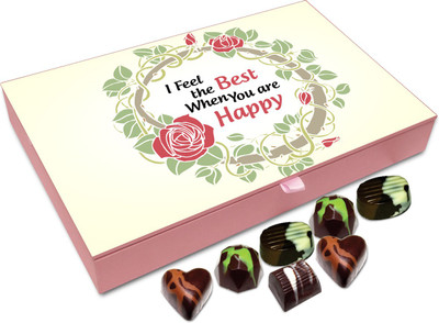 

Chocholik Gift Box - I Feel The Best When You Are Happy Chocolate Box - 12pc Truffles(144 g)
