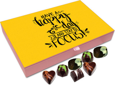 

Chocholik Gift Box - Have A Happy Day And Stay Focused Chocolate Box - 12pc Truffles(144 g)