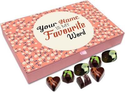 

Chocholik Gift Box - Your Name Is My Favorite Word Chocolate Box - 12pc Truffles(144 g)