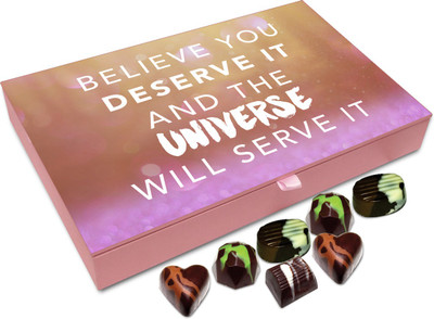 

Chocholik Gift Box - Believe You Deserve It And Universe Will Serve It Chocolate Box - 12pc Truffles(144 g)