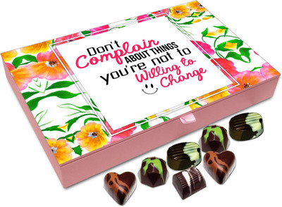 

Chocholik Gift Box - Do Not Complain About Things You Are Not Willing To Change Chocolate Box - 12pc Truffles(144 g)