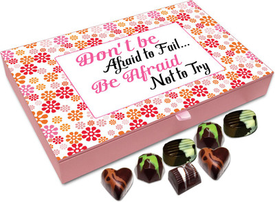 

Chocholik Gift Box - Don't Be Afraid To Fail Be Afraid Not To Try Chocolate Box - 12pc Truffles(144 g)