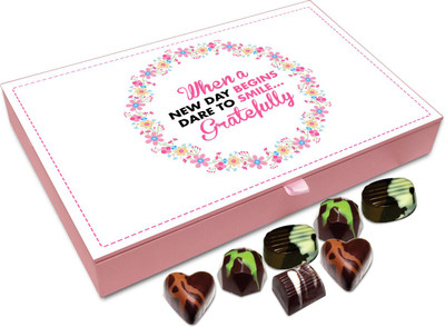 

Chocholik Gift Box - When A New day Begins Dare To Smile Gratefully Chocolate Box - 12pc Truffles(144 g)