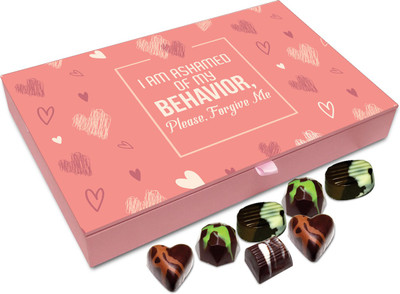 

Chocholik Gift Box - I Am Ashamed Of My Behavior Please Forgive Me Chocolate Box - 12pc Truffles(144 g)