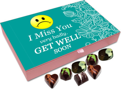 

Chocholik Gift Box - I Miss You Very Badly Get Well Soon Chocolate Box - 12pc Truffles(144 g)