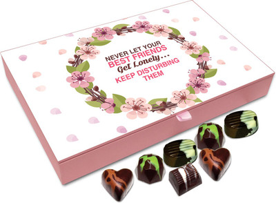 

Chocholik Gift Box - Never Let Your Best Friend Get Lonely, Keep Disturbing Them Chocolate Box - 12pc Truffles(144 g)
