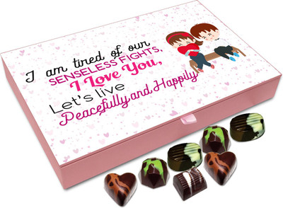 

Chocholik Gift Box - I Am Tired Of Our Senseless Fights Chocolate Box - 12pc Truffles(144 g)