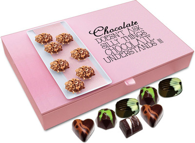 

Chocholik Gift Box - Chocolate Doesn't Ask Silly Things Chocolate Box - 12pc Truffles(144 g)