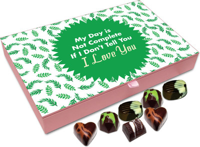 

Chocholik Gift Box - My Day Is Not Complete If I Don't Tell You That I Love You Chocolate Box - 12pc Truffles(144 g)