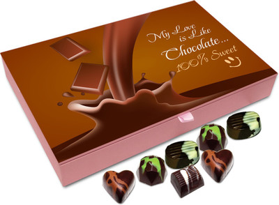 

Chocholik Gift Box - My Love Is Like Chocolate 100 Percent Sweet Chocolate Box - 12pc Truffles(144 g)