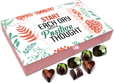 

Chocholik Gift Box - Start Each day With A Positive Thought Chocolate Box - 12pc Truffles(144 g)