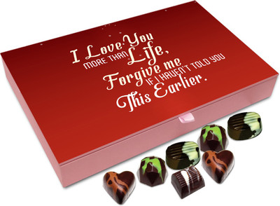 

Chocholik Gift Box - I Love You More Than Life Chocolate Box - 12pc Truffles(144 g)
