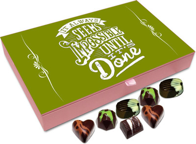 

Chocholik Gift Box - It Always Seems Impossible Until Its Done Chocolate Box - 12pc Truffles(144 g)