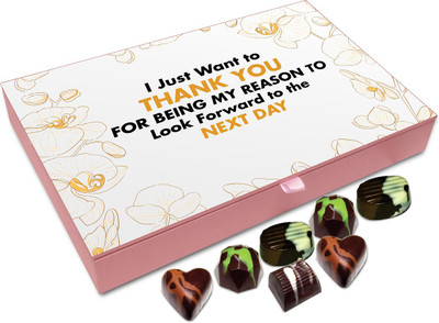 

Chocholik Gift Box - I Just Want To Thank You For Being My Reason To Look Forward To Next Day Chocolate Box - 12pc Truffles(144 g)