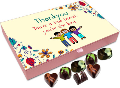 Chocholik Gift Box - Thank You For Being A True And Best Friend Chocolate Box - 12pc Truffles(144 g)