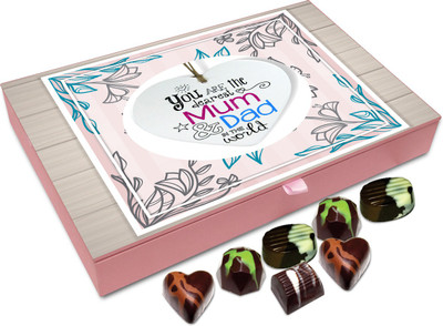 

Chocholik Gift Box - Dearest Mum Dad in the World Chocolate Box - 12pc Truffles(144 g)