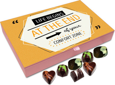 

Chocholik Gift Box - Life Begin at the End of Your Comfort Zone Chocolate Box - 12pc Truffles(144 g)