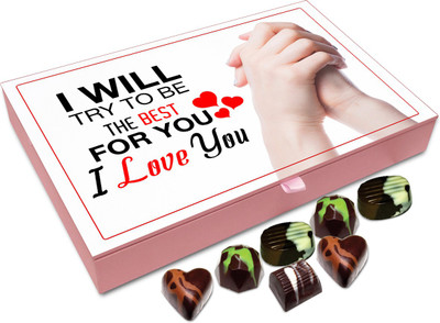 

Chocholik Gift Box - I Will Try To Be The Best For You Chocolate Box - 12pc Truffles(144 g)