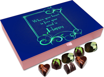 

Chocholik Gift Box - When Your Heart Is Free Your Mind Is Happy Chocolate Box - 12pc Truffles(144 g)