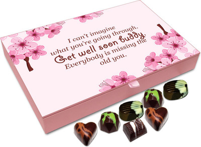 

Chocholik Gift Box - I Can't Image What You Are Going Through Get Well Soon Buddy Chocolate Box - 12pc Truffles(144 g)