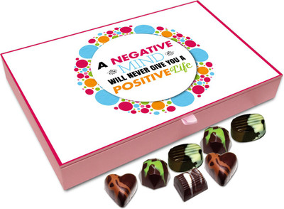 

Chocholik Gift Box - A Negative Mind Will Never Give You A Positive Life Chocolate Box - 12pc Truffles(144 g)