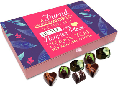 

Chocholik Gift Box - A Friend Makes This World A Better Place To Live In Chocolate Box - 12pc Truffles(144 g)