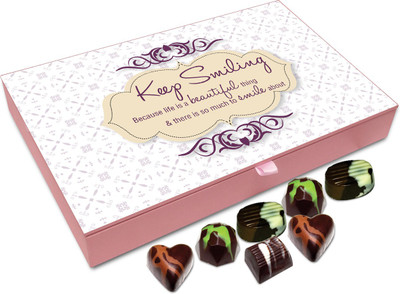 

Chocholik Gift Box - Keep Smiling Because Life Is Beautiful Chocolate Box - 12pc Truffles(144 g)