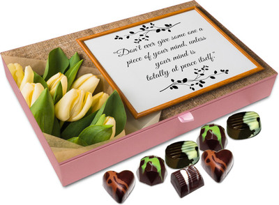 

Chocholik Gift Box - Don't Give Someone A Piece Of Your Mind Unless Your Mind Is At Peace Chocolate Box - 12pc Truffles(144 g)