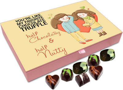 

Chocholik Gift Box - Half Chocolatey and Half Nutty Chocolate Box - 12pc Truffles(144 g)