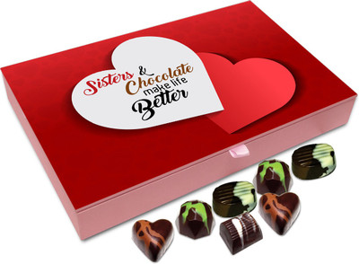 

Chocholik Gift Box - Sisters And Chocolate Make Life Better Chocolate Box - 12pc Truffles(144 g)