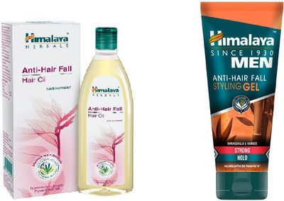 

Himalaya Anti Hair Fall Hair Oil, Men Anti Hair Fall Styling Gel(Set of 2)