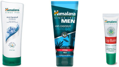 

Himalaya Anti Dandruff Conditioner, Men Anti-Dandruff Styling Gel, Lip Balm(Set of 3)