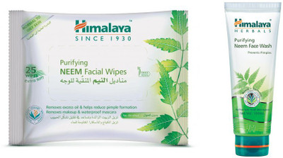 

Himalaya Purifying Neem Facial Wipes, Purifying Neem Face Wash(Set of 2)