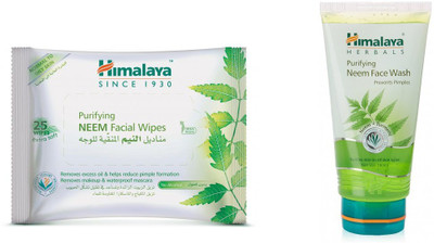 

Himalaya Purifying Neem Facial Wipes, Purifying Neem Face Wash(Set of 2)